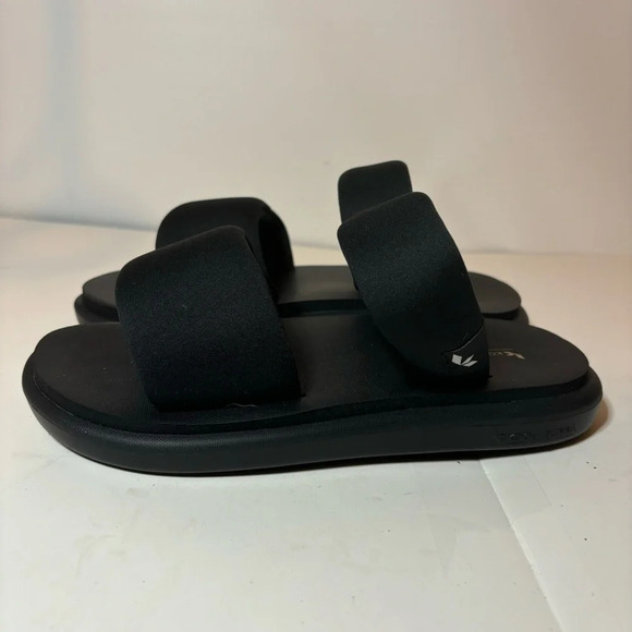 Koolaburra by UGG Slide Sandals Alane Women’s Size 7 Shoes Black 1138423 Cushion - Picture 1 of 9